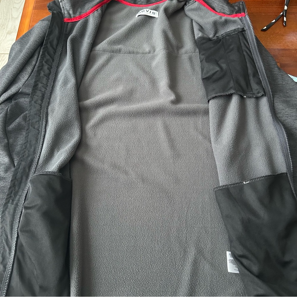 Orvis Gray Black Bonded Full Zip Up Fleece‎ Lined Performance Casual Jacket - Picture 7 of 9